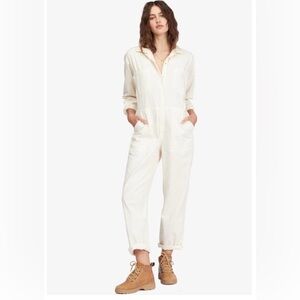 BILLABONG Keepin' It Real Utility Jumpsuit in Antique White size M